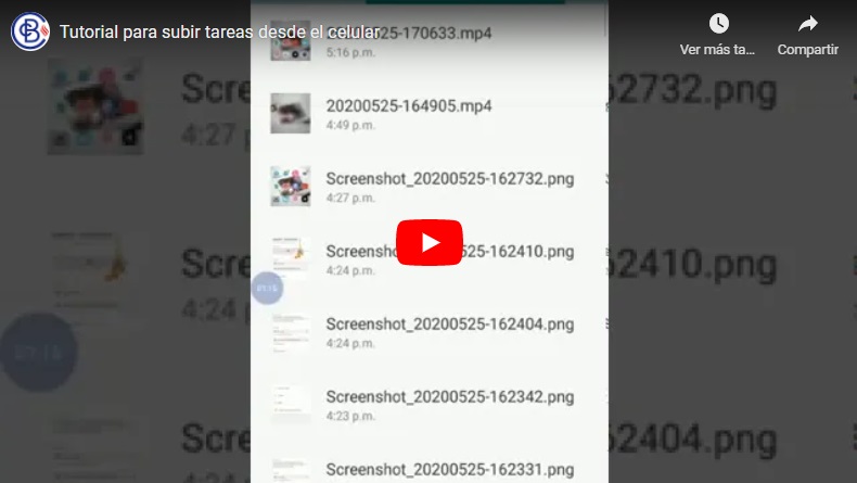 Forma de enviar tareas vía celular o tablet
