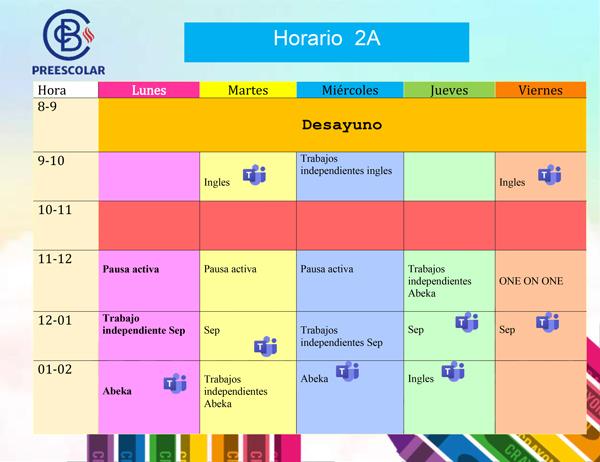 Horario 2A